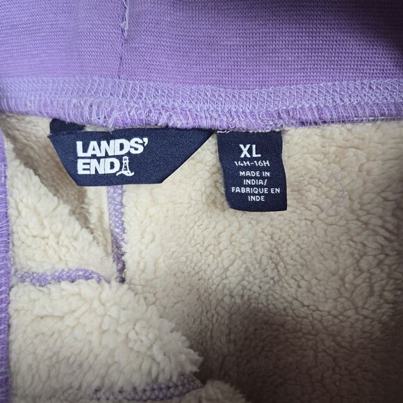 Land's End Girl's Size XL 14-16 Husky Fleece Lined Purple Pants NWOT - Picture 4 of 6